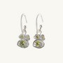 Peridot Silver Lichen Hoop Earrings