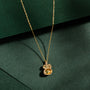 Peridot and Gold Lichen Pendant Birthstone Necklace