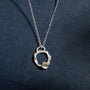 Peridot and Silver Branch Birthstone Eternity Necklace - Small
