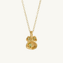 Peridot Gold Lichen Pendant Necklace