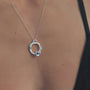 Ruby and Silver Branch Circle Necklace - Large