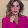 model wears 18k Gold Vermeil and Cubic Zirconia Horseshoe Charm Pendant Necklace - Claire Hill Designs
