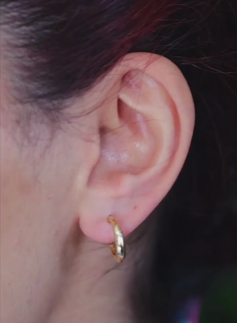 9ct Solid Gold Hoop Earrings (15mm)