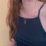 model wears 18k Gold Vermeil Hand In Heart Charm Pendant necklace- Claire Hill Designs