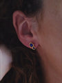 Lapis Lazuli Gold Double Lichen Stud Earrings