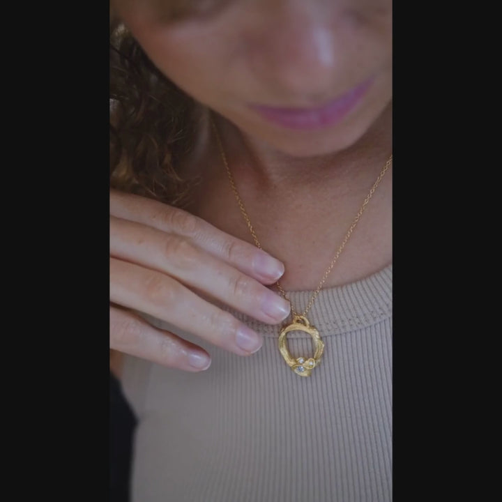 Lab Grown Diamond Gold Vermeil Eternity Necklace - Large