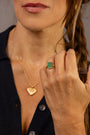 model wears Know Your Worth Chalcedony Gold Ring