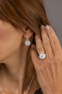 model wears F*** this Sh*t Silver Huggie Hoops
