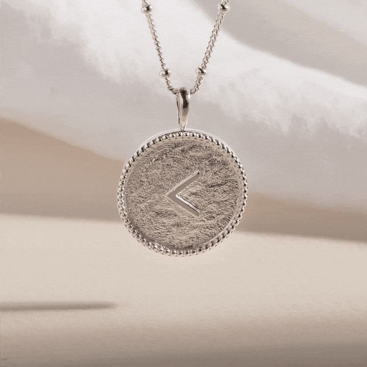 "Kind/Knowledge" Shorthand Silver Coin Necklace