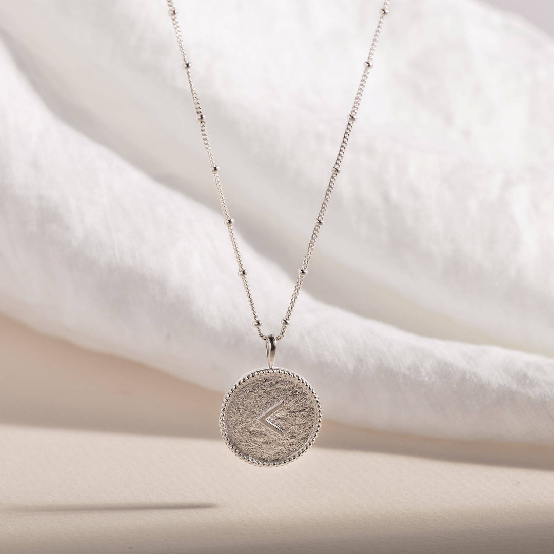 "Kind/Knowledge" Shorthand Silver Coin Necklace