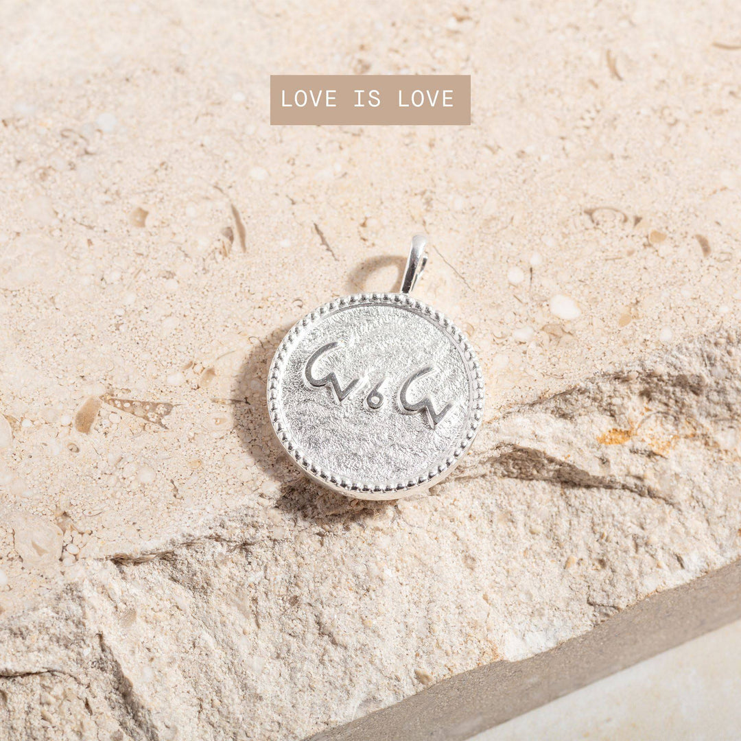 Shorthand Coin Silver Pendant - Choose Your Word