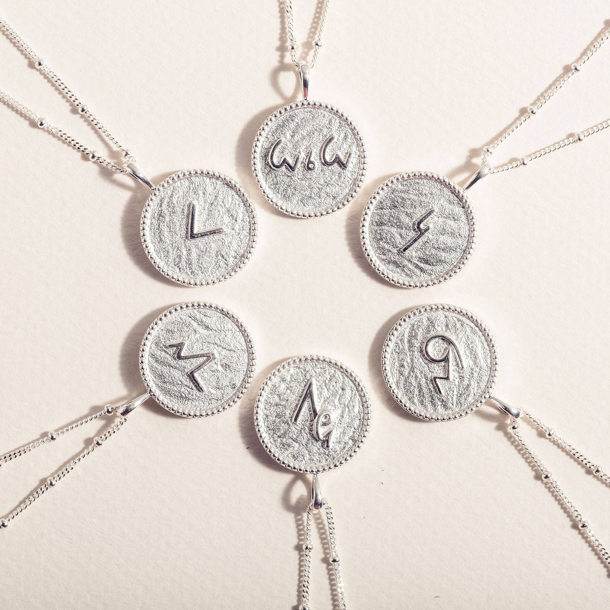Shorthand Coin Silver Pendant - Choose Your Word