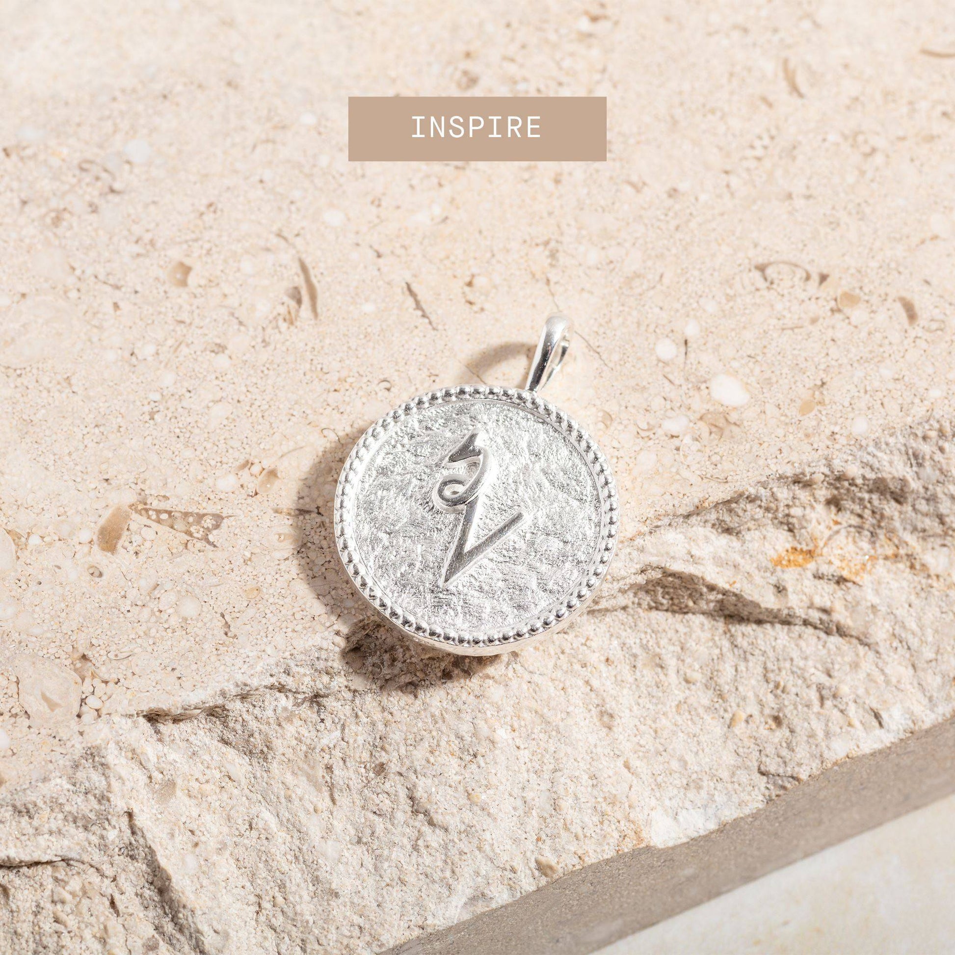 Shorthand Coin Silver Pendant - Choose Your Word
