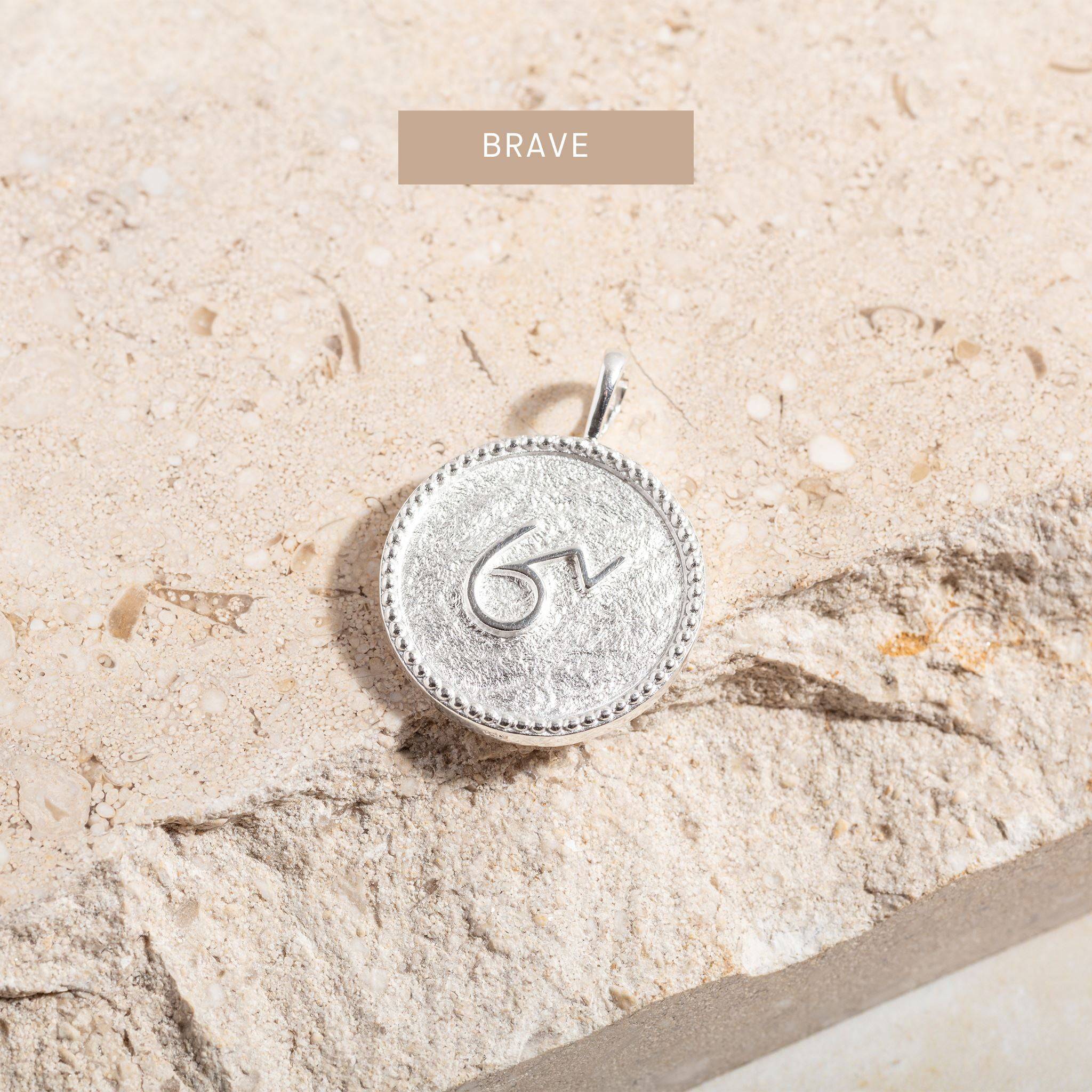 Shorthand Coin Silver Pendant - Choose Your Word