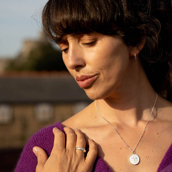 Shorthand Coin Silver Pendant - Choose Your Word