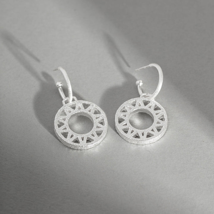 Geometric Statement Silver Hoop Earrings