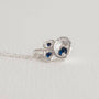 Blue Sapphire and Silver Lichen Pendant Necklace