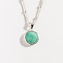 Amazonite and Silver Disc Pendant Necklace