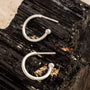 Minimalist Brushed Silver Hoop Earrings