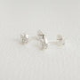 Sparkly Marquise Fan Silver Stud Earrings