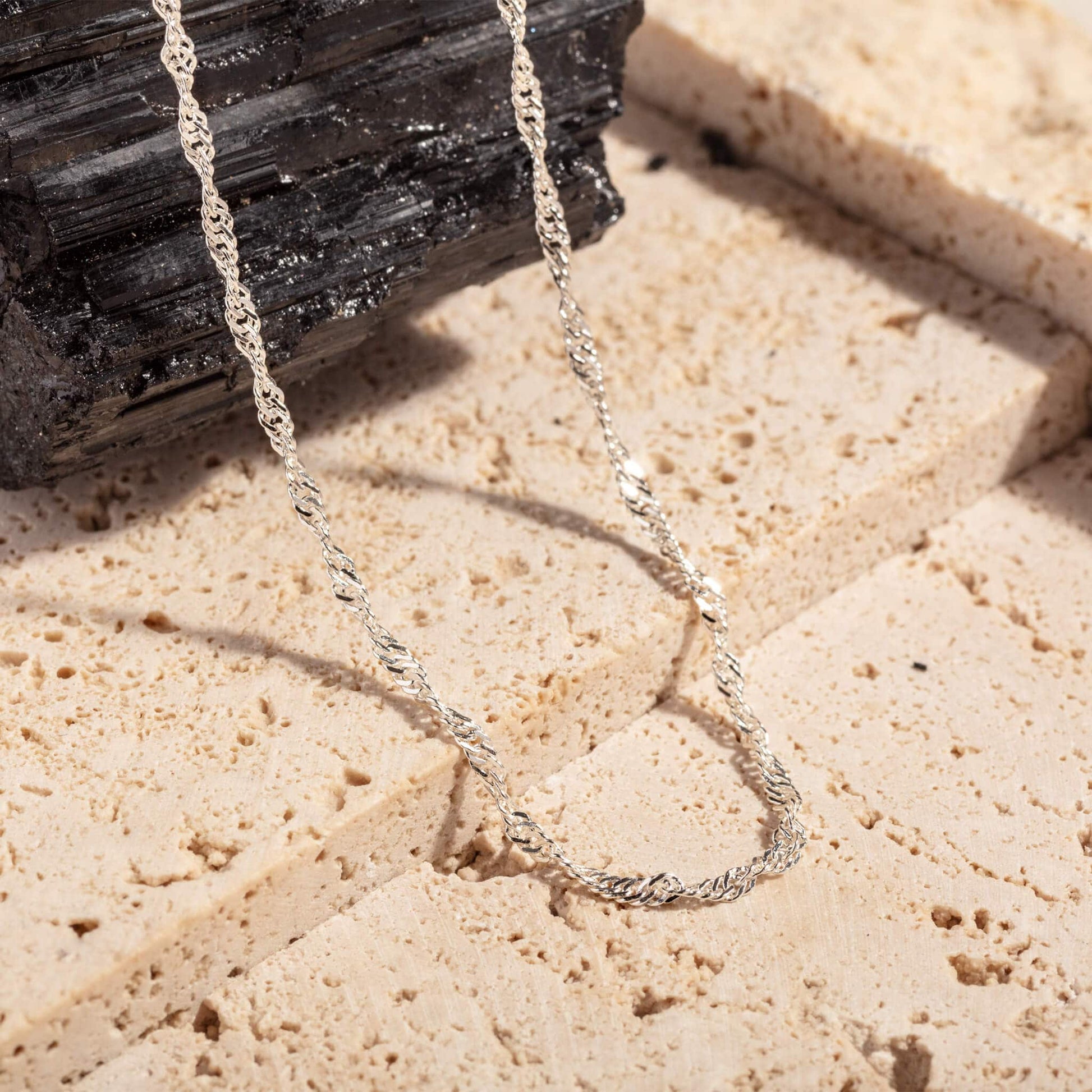 Twisted Rope (Singapore) Dainty Silver Chain