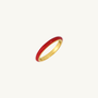 Cherry Red Enamel Gold Ring