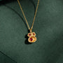 Ruby Gold Lichen Pendant Birthstone Necklace