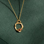 Ruby and Gold Branch Eternity Birthstone Necklace - Small
