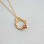 Ruby and Gold Branch Eternity Birthstone Necklace - Small