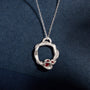 Ruby and Silver Branch Eternity Birthstone Necklace - Large