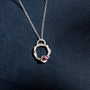 Ruby and Silver Branch Eternity Birthstone Necklace - Small