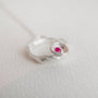 Ruby and Silver Branch Eternity Birthstone Necklace - Small - close up