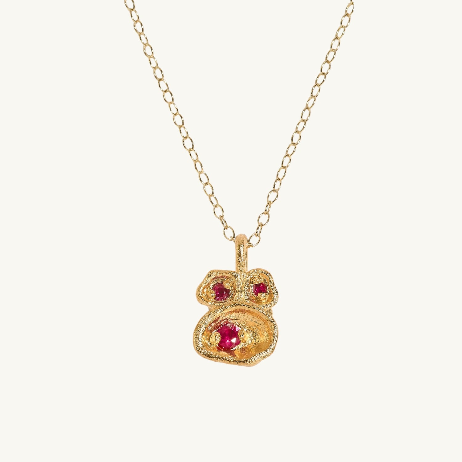 Ruby Gold Lichen Pendant Necklace