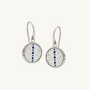 Sapphire Silver Coin Pendant Earrings
