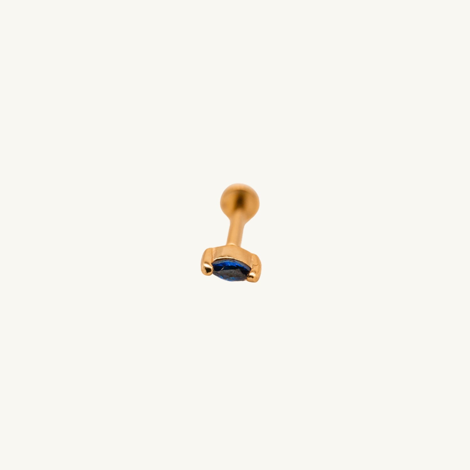 Sapphire Cubic Zirconia Gold Labret Earring