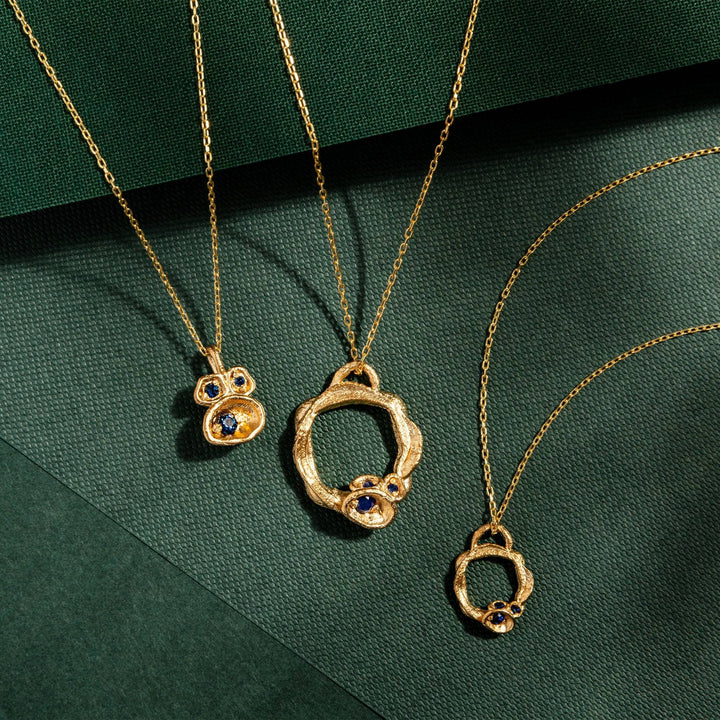 Blue Sapphire Gold Vermeil Birthstone Necklace Collection