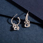 Blue Sapphire and Silver Lichen Birthstone Hoop Earrings
