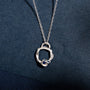 Blue Sapphire and Silver Branch Eternity Birthstone Necklace (Small)