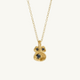 Sapphire Gold Lichen Pendant Necklace