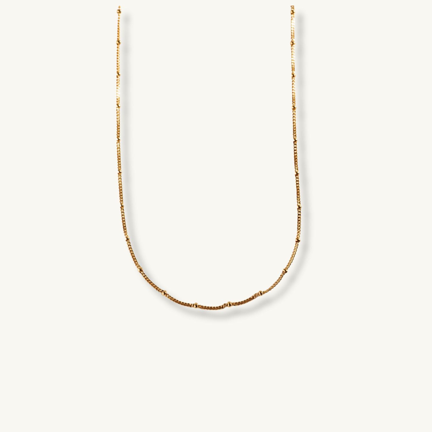 Satellite Beaded Gold Chain Necklace