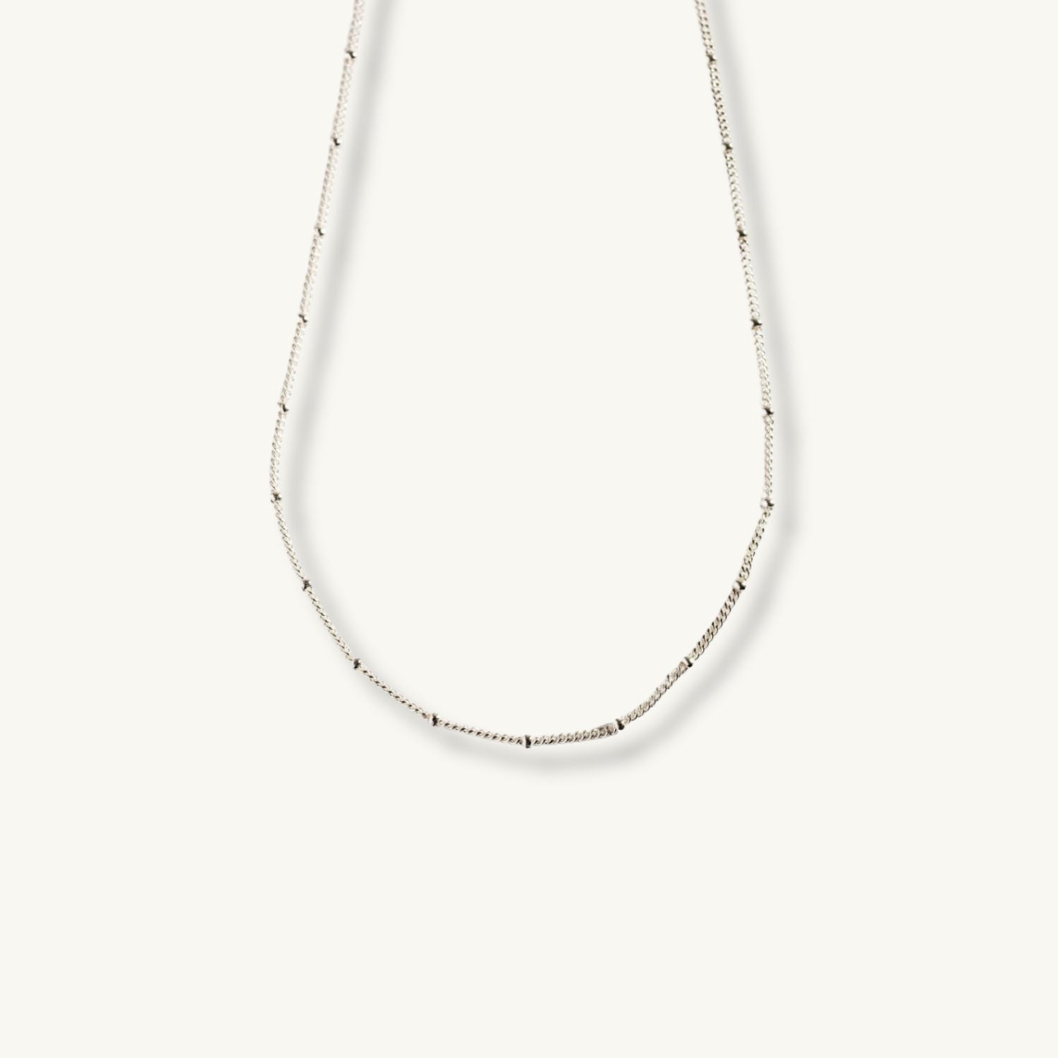 Satellite Beaded Silver Chain Necklace