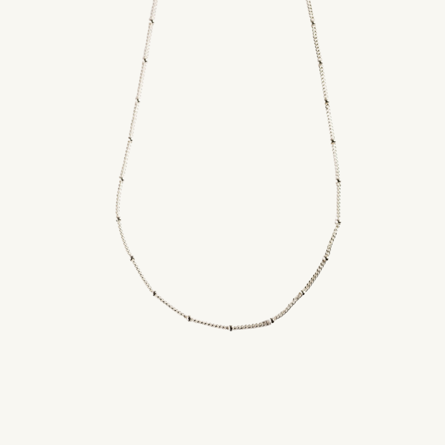 Satellite Beaded Silver Chain Necklace