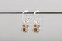 Citrine Silver Lichen Hoop Earrings