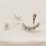 Sparkly Silver Crescent Ear Jacket
