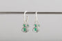 Emerald Silver Lichen Hoop Earrings