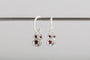 Garnet Silver Lichen Hoop Earrings