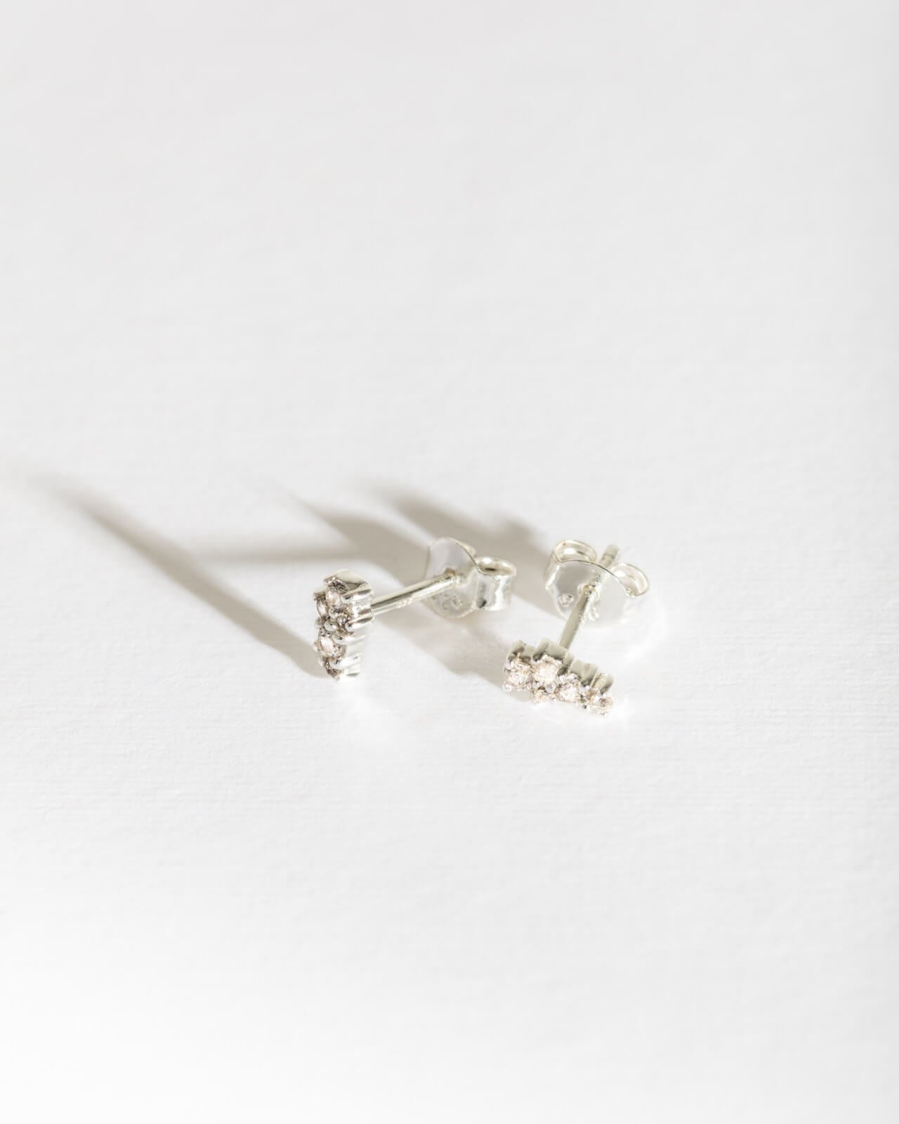 Galaxy Sparkly Silver Stud Earrings