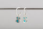 Turquoise Silver Lichen Hoop Earrings