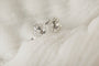White Topaz Silver Lichen Stud Earrings