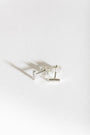 Antique-Textured Silver Bar Stud Earrings